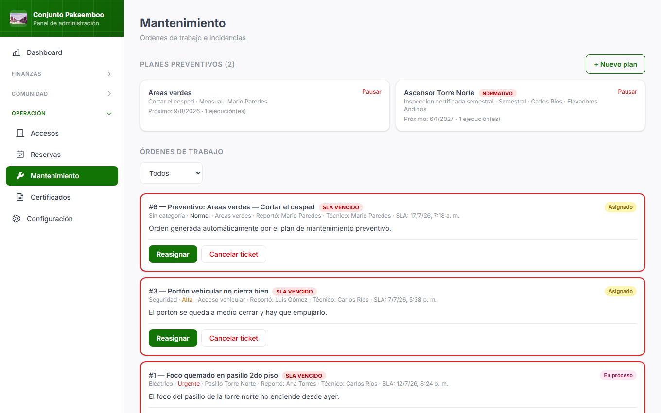 Mantenimiento y comunicación en HAVIQ